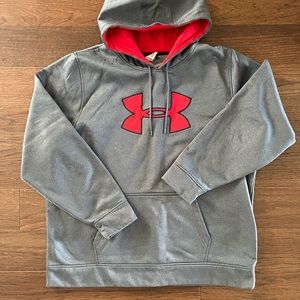 Under Armor Grey & Red Men’s Hoodie - XXL